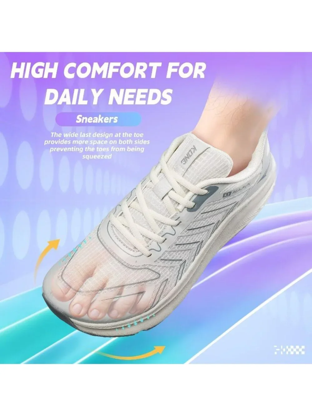 Men's Beige Wide Walking Shoes Soft Sole Non Slip Running Comfortable Tennis